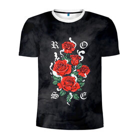 Мужская футболка 3D спортивная с принтом РОЗЫ | ROSES SMOKE в Кировске, 100% полиэстер с улучшенными характеристиками | приталенный силуэт, круглая горловина, широкие плечи, сужается к линии бедра | Тематика изображения на принте: chery | flowers | japan | roses | sakura | вишня | растения | розы | ромашка | сакура | тюльпаны | цветы | цветы сакуры | япония