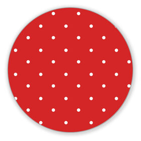 Коврик для мышки круглый с принтом Белый горошек на красном фоне в Кировске, резина и полиэстер | круглая форма, изображение наносится на всю лицевую часть | Тематика изображения на принте: geometric | graphic | row | абстракция | геометрические фигуры | горошек | крапинки | красный | круги | пунктиры | точки | узоры spot | фон