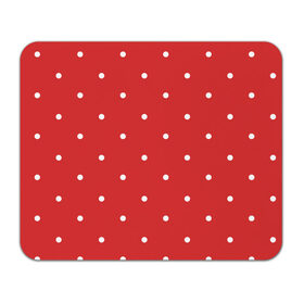 Коврик для мышки прямоугольный с принтом Белый горошек на красном фоне в Кировске, натуральный каучук | размер 230 х 185 мм; запечатка лицевой стороны | Тематика изображения на принте: geometric | graphic | row | абстракция | геометрические фигуры | горошек | крапинки | красный | круги | пунктиры | точки | узоры spot | фон