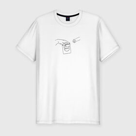 Мужская футболка хлопок Slim с принтом Вискас в Кировске, 92% хлопок, 8% лайкра | приталенный силуэт, круглый вырез ворота, длина до линии бедра, короткий рукав | вискас | животные | искусство | кот | котик | прикол | сотворение адама | юмор