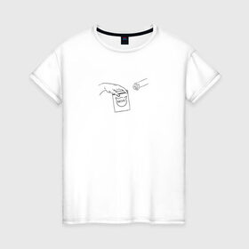 Женская футболка хлопок с принтом Вискас в Кировске, 100% хлопок | прямой крой, круглый вырез горловины, длина до линии бедер, слегка спущенное плечо | вискас | животные | искусство | кот | котик | прикол | сотворение адама | юмор