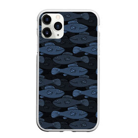 Чехол для iPhone 11 Pro Max матовый с принтом Синие рыбы на темном фоне в Кировске, Силикон |  | Тематика изображения на принте: морской паттерн | подводный мир | рыбы | синие рыбы