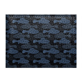Обложка для студенческого билета с принтом Синие рыбы на темном фоне в Кировске, натуральная кожа | Размер: 11*8 см; Печать на всей внешней стороне | морской паттерн | подводный мир | рыбы | синие рыбы