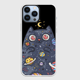 Чехол для iPhone 13 Pro Max с принтом КОСМИЧЕСКИЙ КОТ в Кировске,  |  | артемис | астероиды | вселенная | галактика | диана | звезды | кометы | космос | кот | котенок | котик | луна | месяц | ночь | планеты | сейлор мун | туманность | черная кошка