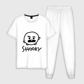 Мужская пижама хлопок с принтом SHOOKY | BTS в Кировске, 100% хлопок | брюки и футболка прямого кроя, без карманов, на брюках мягкая резинка на поясе и по низу штанин
 | army | bangtan boys | bt21 | bts | bts stickers | chimmy | cooky | k pop | koya | mang | monster | rap monster | rapmon | rj | rm | shooky | tata | van | бтс | ви | джей хоуп | джонгук | кейпоп | реп монстр | стикеры bts | сюга | чимин | чин