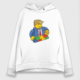 Женское худи Oversize хлопок с принтом Lego Donald Trump - Президент Дональд Трамп конструктор в Кировске, френч-терри — 70% хлопок, 30% полиэстер. Мягкий теплый начес внутри —100% хлопок | боковые карманы, эластичные манжеты и нижняя кромка, капюшон на магнитной кнопке | 45 президент | america | president | united states | usa | америка | байден | выборы | демократия | демократы | дональд трамп | конструктор | лего | миллионер | президент | прикол | республиканец | республиканцы