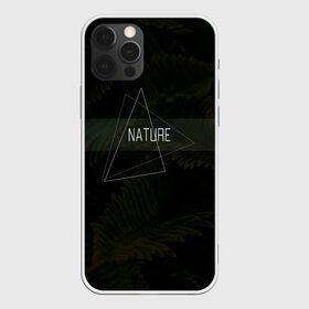 Чехол для iPhone 12 Pro Max с принтом Nature | Природа | Дизайнерска в Кировске, Силикон |  | nature | геометрия | листья | папоротник | папоротниковые | полоса | полоска | природа | треугольник | треугольники