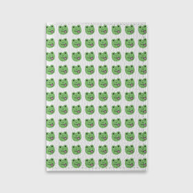 Обложка для паспорта матовая кожа с принтом лягушки в Кировске, натуральная матовая кожа | размер 19,3 х 13,7 см; прозрачные пластиковые крепления | животные | лягушка | милота | природа