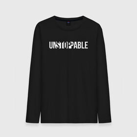 Мужской лонгслив хлопок с принтом UNSTOPPABLE | НЕУДЕРЖИМЫЙ в Кировске, 100% хлопок |  | creative | minimalism | stop | unstoppable | креатив | креативная | минимализм | надпись | неудержимый | стоп | текст