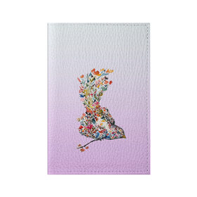 Обложка для паспорта матовая кожа с принтом акварельная птичка в Кировске, натуральная матовая кожа | размер 19,3 х 13,7 см; прозрачные пластиковые крепления | Тематика изображения на принте: акварель | весна | краска | птица | птичка | рисунок | цветочки | цветы