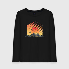 Женский лонгслив хлопок с принтом Mountain Galaxy Sunset в Кировске, 100% хлопок |  | abstract | art | geometric | geometry | landscape | minimalism | sky | space | sun | абстракция | арт | векторный рисунок | восход | галактика | геометрия | гора | горный пейзаж | горы | закат | картина | космос | минимализм | небо