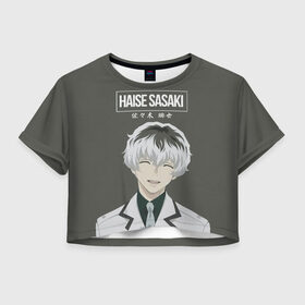 Женская футболка Crop-top 3D с принтом HAISE SASAKE Tokyo Ghoul в Кировске, 100% полиэстер | круглая горловина, длина футболки до линии талии, рукава с отворотами | anime | kaneki ken | tokyo ghoul | tokyo ghoul: re | аниме | анимэ | гули | джузо сузуя | канеки кен | кузен йошимура | наки | нишики нишио | ре | ренджи йомо | ризе камиширо | токийский гуль | тоука киришима | ута