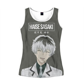 Женская майка 3D с принтом HAISE SASAKE Tokyo Ghoul в Кировске, 100% полиэстер | круглая горловина, прямой силуэт, длина до линии бедра | Тематика изображения на принте: anime | kaneki ken | tokyo ghoul | tokyo ghoul: re | аниме | анимэ | гули | джузо сузуя | канеки кен | кузен йошимура | наки | нишики нишио | ре | ренджи йомо | ризе камиширо | токийский гуль | тоука киришима | ута