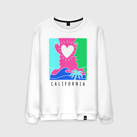 Мужской свитшот хлопок с принтом CALIFORNIA в Кировске, 100% хлопок |  | california | love | закат | калифорния | любовь | пляж | поцелуй | романтика