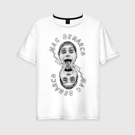 Женская футболка хлопок Oversize с принтом Mac Demarco в Кировске, 100% хлопок | свободный крой, круглый ворот, спущенный рукав, длина до линии бедер
 | mac demarco | мак демарко | мак демарко арт | мак демарко рисунок