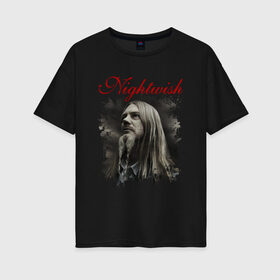 Женская футболка хлопок Oversize с принтом Nightwish | Найтвиш Марко (Z) в Кировске, 100% хлопок | свободный крой, круглый ворот, спущенный рукав, длина до линии бедер
 | marco | music | nightwish | nuclear blast | rock | spinefarm | лого | марко | марко хиетала | музыка | найтвиш | рок | симфоник метал | тарья турунен | флор янсен | хиетала