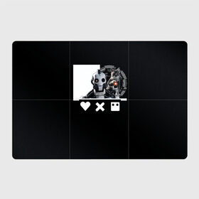 Магнитный плакат 3Х2 с принтом Андроид XBOT 4000 в Кировске, Полимерный материал с магнитным слоем | 6 деталей размером 9*9 см | андроид | белочерный | белый | знак | кот | котик | кошка | любовь | механизм | робот | роботы | черный