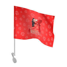 Флаг для автомобиля с принтом Манижа Manizha в Кировске, 100% полиэстер | Размер: 30*21 см | manizha | далеровна | душанбе | евровидение | евровидение 2021 | манижа | певица | таджикистан | хамраева