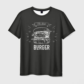 Мужская футболка 3D с принтом Бургер в Кировске, 100% полиэфир | прямой крой, круглый вырез горловины, длина до линии бедер | fast food | the best burger | бургер | еда | фастфуд