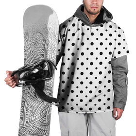 Накидка на куртку 3D с принтом Точки черные на белом в Кировске, 100% полиэстер |  | abstract | background | black | geometric | pattern | spot | texture | various | wrapping | горошек | крапинки | пятнаround | разные  узор | точки | черные