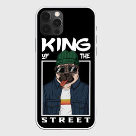 Чехол для iPhone 12 Pro Max с принтом King Street в Кировске, Силикон |  | animal | art | brutal | dog | illustration | king | of | pug | street | the | арт | брутальный | бульдог | в | животное | зверь | король | надпись | одежде | очках | пёс | рамка | собака | текст | улиц | улицы | уличный | шапке