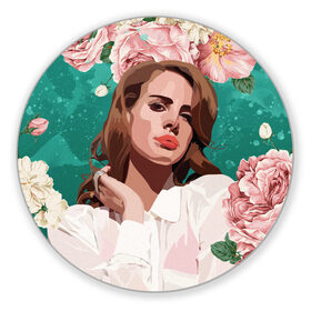 Коврик для мышки круглый с принтом lana del rey в Кировске, резина и полиэстер | круглая форма, изображение наносится на всю лицевую часть | Тематика изображения на принте: lana del rey | music | лана дел рей | музыка | певица