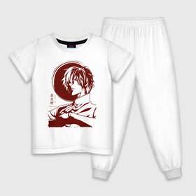 Детская пижама хлопок с принтом Kaneki Ken Tokyo Ghoul в Кировске, 100% хлопок |  брюки и футболка прямого кроя, без карманов, на брюках мягкая резинка на поясе и по низу штанин
 | Тематика изображения на принте: anime | kaneki ken | tokyo ghoul | tokyo ghoul: re | аниме | анимэ | гули | джузо сузуя | канеки кен | кузен йошимура | наки | нишики нишио | ре | ренджи йомо | ризе камиширо | токийский гуль | тоука киришима | ута