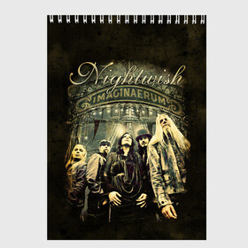 Скетчбук с принтом NIGHTWISH в Кировске, 100% бумага
 | 48 листов, плотность листов — 100 г/м2, плотность картонной обложки — 250 г/м2. Листы скреплены сверху удобной пружинной спиралью | Тематика изображения на принте: metal | nightwish | tarja turunen | метал | музыка | найтвиш | рок | симфо метал | тарья турунен