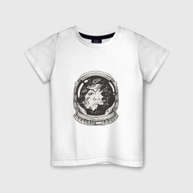 Детская футболка хлопок с принтом Space Women в Кировске, 100% хлопок | круглый вырез горловины, полуприлегающий силуэт, длина до линии бедер | Тематика изображения на принте: space women | астронавт | девушка | комикс | космонавт | скафандр | спейс вумен | шлем