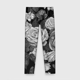 Детские леггинсы 3D с принтом Розы в Кировске, полиэстер 85%, спандекс 15% | эластичный пояс, зауженный крой | Тематика изображения на принте: flowers | герберы | контур | легкие | лилии | мягкие | роза | ромашка | тренд | цветы