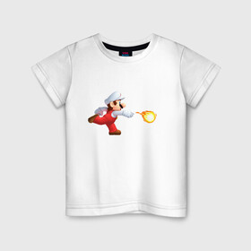 Детская футболка хлопок с принтом Mario в Кировске, 100% хлопок | круглый вырез горловины, полуприлегающий силуэт, длина до линии бедер | dendy | games | mario | sega | лето 2021 | марио
