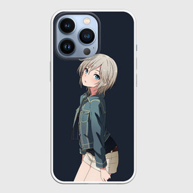 Чехол для iPhone 13 Pro с принтом Аниме Тян в джинсовке в Кировске,  |  | anime | denim jacket | eyes | girl | shorts | teen | teenager | аниме | глаза | девочка | джинсовка | подросток | тинейджер | тян | шорты