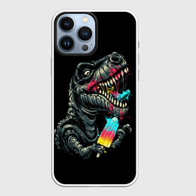 Чехол для iPhone 13 Pro Max с принтом T REX ЕСТ МОРОЖЕНОЕ в Кировске,  |  | dino | dinosauria | t rex | ti rex | дино | динозавр | парк юрского | т рекс | ти рекс | чудовище | юрский период | ящер | ящерица