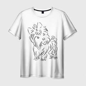 Мужская футболка 3D с принтом йорк в Кировске, 100% полиэфир | прямой крой, круглый вырез горловины, длина до линии бедер | Тематика изображения на принте: dog | гав | животные | йорк | йоркширский терьер | милота | собака | собачка | терьер | фауна | хвостик | щенок | язык