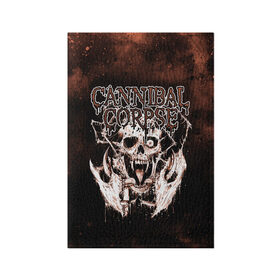 Обложка для паспорта матовая кожа с принтом Cannibal Corpse в Кировске, натуральная матовая кожа | размер 19,3 х 13,7 см; прозрачные пластиковые крепления | Тематика изображения на принте: canibal corpse | cannibal corpse | death metal | группы | дэт метал | канибал корпс | метал | рок