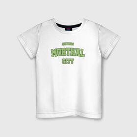 Детская футболка хлопок с принтом SKYRIM - MORTHAL CITY в Кировске, 100% хлопок | круглый вырез горловины, полуприлегающий силуэт, длина до линии бедер | morthal | skyrim | tes | varsity | видеоигры | морфал | скайрим