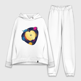 Женский костюм хлопок Oversize с принтом Space Apple Космическое яблоко в Кировске,  |  | apple print | earth | fruit | galaxy | mars | moon | planet | satellite | saturn | sputnik | арт | галактика | звезды | земля | иллюстрация | луна | марс | планеты | половина яблока | саттелит | сатурн | созвездия | спутник | фрукт | фрукт