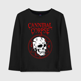 Детский лонгслив хлопок с принтом CANNIBAL CORPSE в Кировске, 100% хлопок | круглый вырез горловины, полуприлегающий силуэт, длина до линии бедер | cannibal corpse | evisceration plague | hammer smashed face. | violence unimagined | дэт метал | музыка | рок | труп каннибала