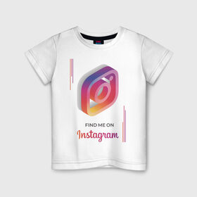 Детская футболка хлопок с принтом Инстаграм / Instagram в Кировске, 100% хлопок | круглый вырез горловины, полуприлегающий силуэт, длина до линии бедер | facebook | instagram | инста | инстаграм | платформа | приложение | редактор фотографий | социальная сеть | соцсеть