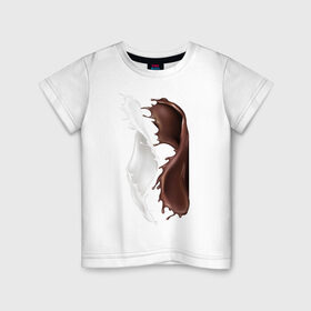 Детская футболка хлопок с принтом Шоколад в Кировске, 100% хлопок | круглый вырез горловины, полуприлегающий силуэт, длина до линии бедер | chocolate | dark | milk | молоко | темный | шоколад