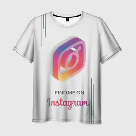 Мужская футболка 3D с принтом Инстаграм / Instagram в Кировске, 100% полиэфир | прямой крой, круглый вырез горловины, длина до линии бедер | facebook | instagram | инста | инстаграм | платформа | приложение | редактор фотографий | социальная сеть | соцсеть