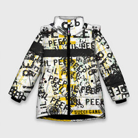 Зимняя куртка для девочек 3D с принтом LIL PEEP Vintage Graffiti Wall в Кировске, ткань верха — 100% полиэстер; подклад — 100% полиэстер, утеплитель — 100% полиэстер. | длина ниже бедра, удлиненная спинка, воротник стойка и отстегивающийся капюшон. Есть боковые карманы с листочкой на кнопках, утяжки по низу изделия и внутренний карман на молнии. 

Предусмотрены светоотражающий принт на спинке, радужный светоотражающий элемент на пуллере молнии и на резинке для утяжки. | baby | bart | bird | cry | cry baby | cry dead smile | crybaby | gucci gang | lil peep | lil prince | logobombing | love | pattern | pink | граффити | гуччи | зарубежная музыка | лил пип | логобомбинг | любовь | маленький принц | малыш | патт