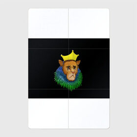 Магнитный плакат 2Х3 с принтом Lion_art в Кировске, Полимерный материал с магнитным слоем | 6 деталей размером 9*9 см | king | lion | корона | кошка | лев | перья | царь | царь зверей