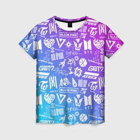 Женская футболка 3D с принтом K-POP | Лучшие Группы в Кировске, 100% полиэфир ( синтетическое хлопкоподобное полотно) | прямой крой, круглый вырез горловины, длина до линии бедер | ateez | bangtan | black pink | blackpink | boys | bts | exo | g dragon | got7 | jin | k pop | kpop | love | min yoon | monsta x | nct | seoul | seventeen | sninee | stray kids | straykids | suga | twice | арэм | бойбенд | бойбэнд | бтс | ви | вс