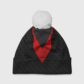 Шапка 3D c помпоном с принтом Красный галстук 3D в Кировске, 100% полиэстер | универсальный размер, печать по всей поверхности изделия | абстракция | илюстрация | искуство | культура | минимализм | текстура | узор