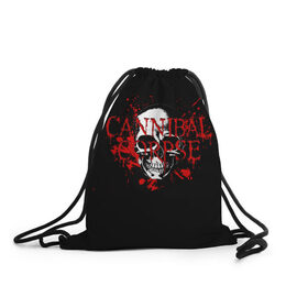 Рюкзак-мешок 3D с принтом Cannibal Corpse в Кировске, 100% полиэстер | плотность ткани — 200 г/м2, размер — 35 х 45 см; лямки — толстые шнурки, застежка на шнуровке, без карманов и подкладки | cannibal | cannibal corpse | corpse | trash | алекс уэбстер | брутальный дэт метал | джордж фишер | дэт метал | дэтграйнд | пол мазуркевич | пэт обрайэн | роб барретт