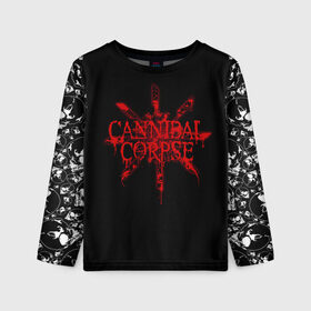 Детский лонгслив 3D с принтом Cannibal Corpse в Кировске, 100% полиэстер | длинные рукава, круглый вырез горловины, полуприлегающий силуэт
 | cannibal | cannibal corpse | corpse | trash | алекс уэбстер | брутальный дэт метал | дэт метал | дэтграйнд | пол мазуркевич