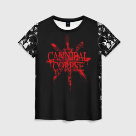 Женская футболка 3D с принтом Cannibal Corpse в Кировске, 100% полиэфир ( синтетическое хлопкоподобное полотно) | прямой крой, круглый вырез горловины, длина до линии бедер | cannibal | cannibal corpse | corpse | trash | алекс уэбстер | брутальный дэт метал | дэт метал | дэтграйнд | пол мазуркевич