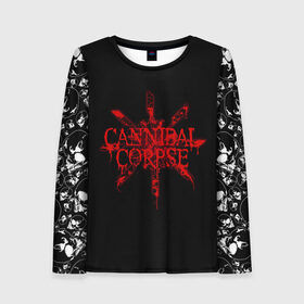 Женский лонгслив 3D с принтом Cannibal Corpse в Кировске, 100% полиэстер | длинные рукава, круглый вырез горловины, полуприлегающий силуэт | cannibal | cannibal corpse | corpse | trash | алекс уэбстер | брутальный дэт метал | дэт метал | дэтграйнд | пол мазуркевич