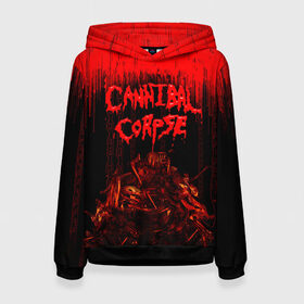 Женская толстовка 3D с принтом CANNIBAL CORPSE в Кировске, 100% полиэстер  | двухслойный капюшон со шнурком для регулировки, мягкие манжеты на рукавах и по низу толстовки, спереди карман-кенгуру с мягким внутренним слоем. | blood | cannibal corpse | death metal | grunge | hardcore | music | punk | rock | usa | группа | канибал | кровь | метал | музыка | рок | сша | труп